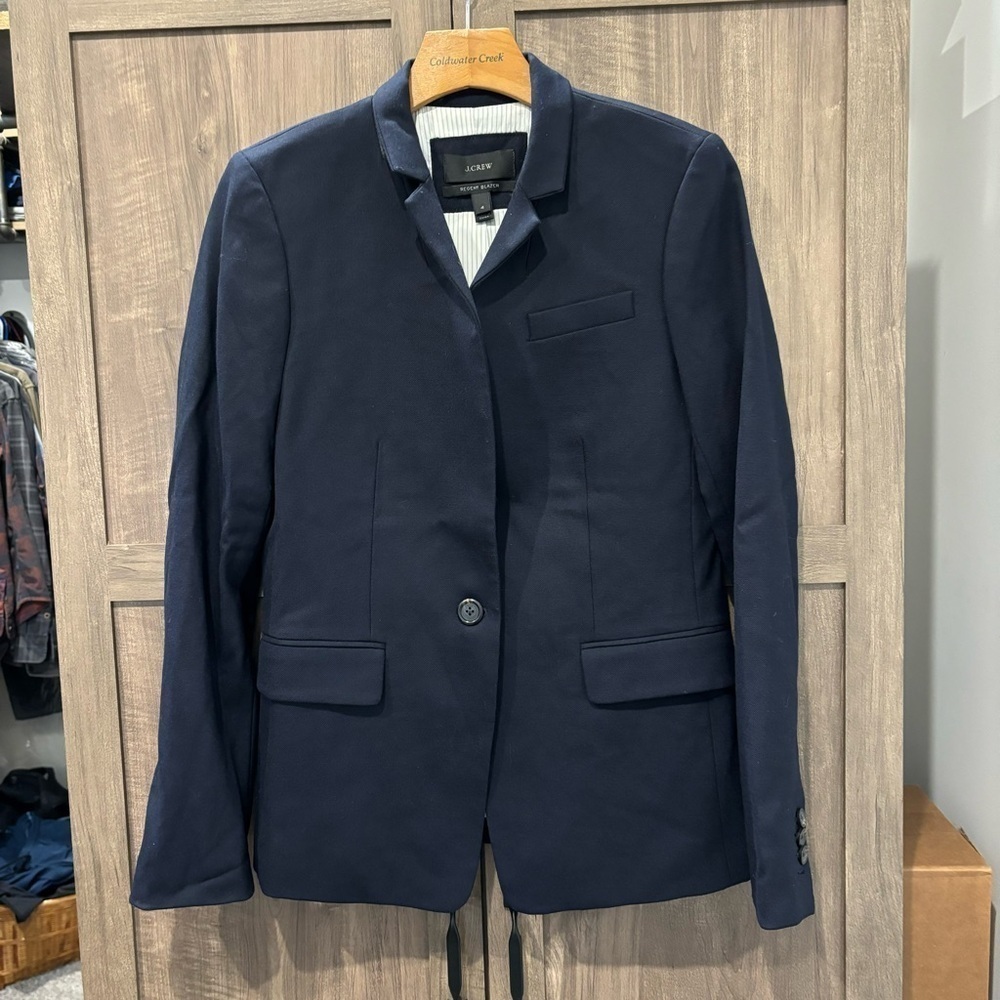 J Crew Regent Wool Blazer size 4 Navy Blue